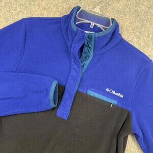 Columbia Mountain Side Women’s 1/4 Snap Fleece Pullover AL1720 Black Blue Small